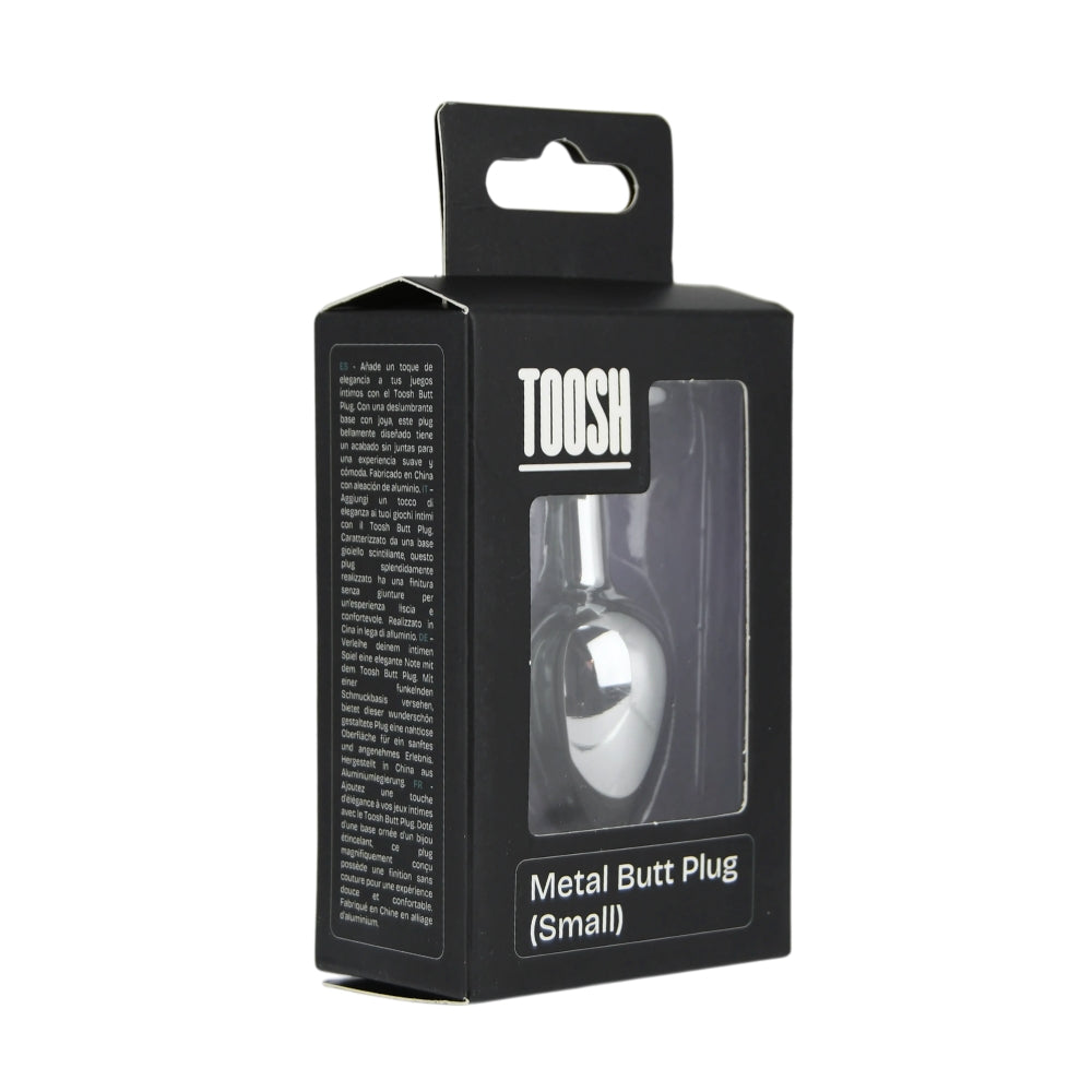 Toosh Silver Metal Butt Plug Small Pink Stone