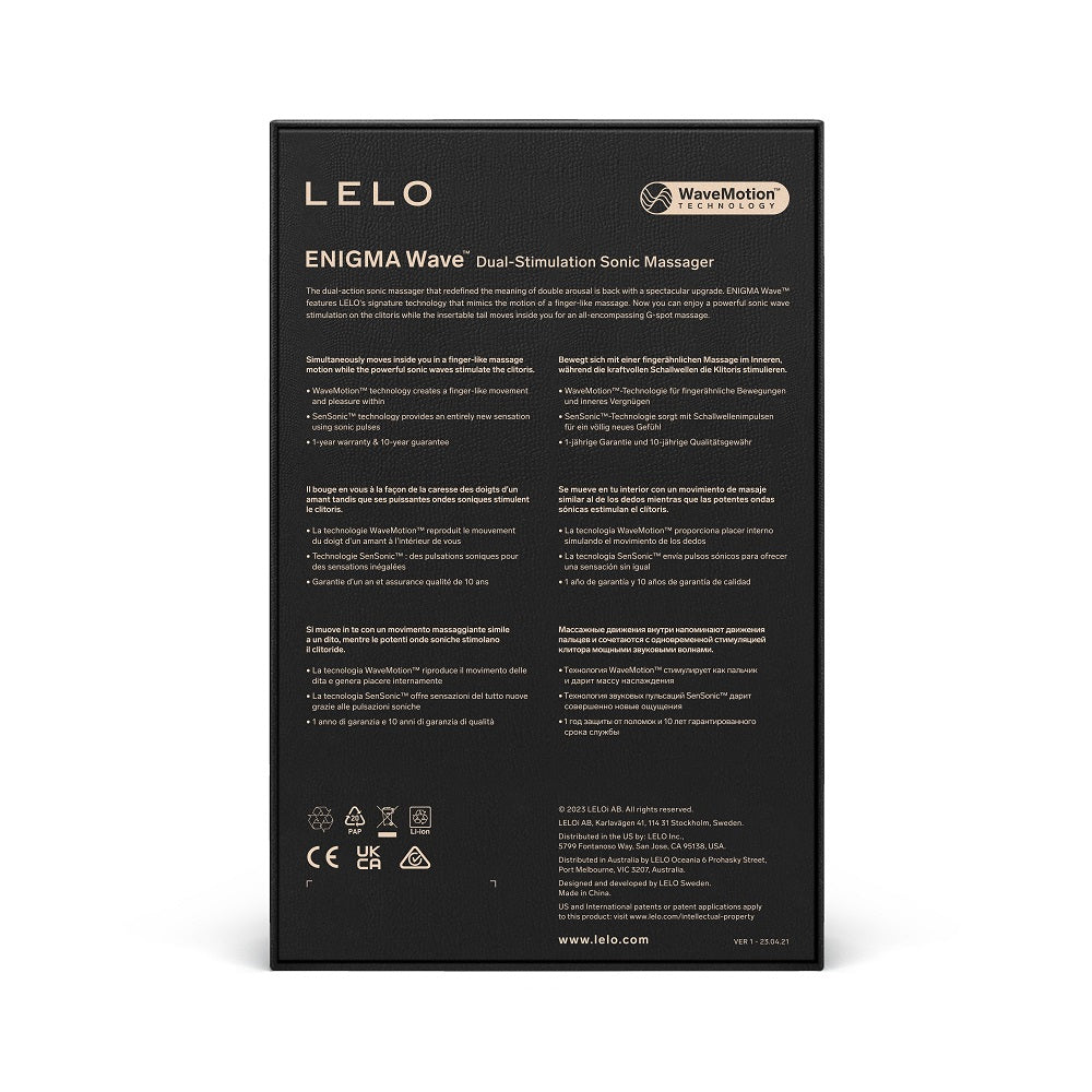 LELO Enigma Wave Dual Stimulation Sonic Ma55ager Black