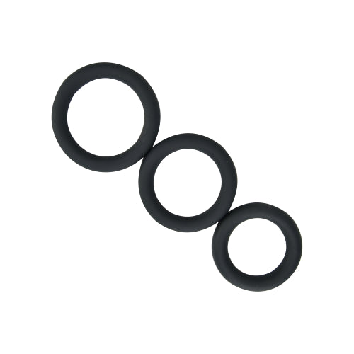 Loving Joy Thick Silicone c0ck Rings 3 Pack Grey