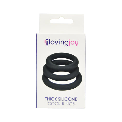 Loving Joy Thick Silicone c0ck Rings 3 Pack Grey