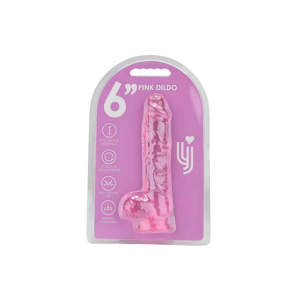 Loving Joy 6 Inch Dildo with Balls Pink