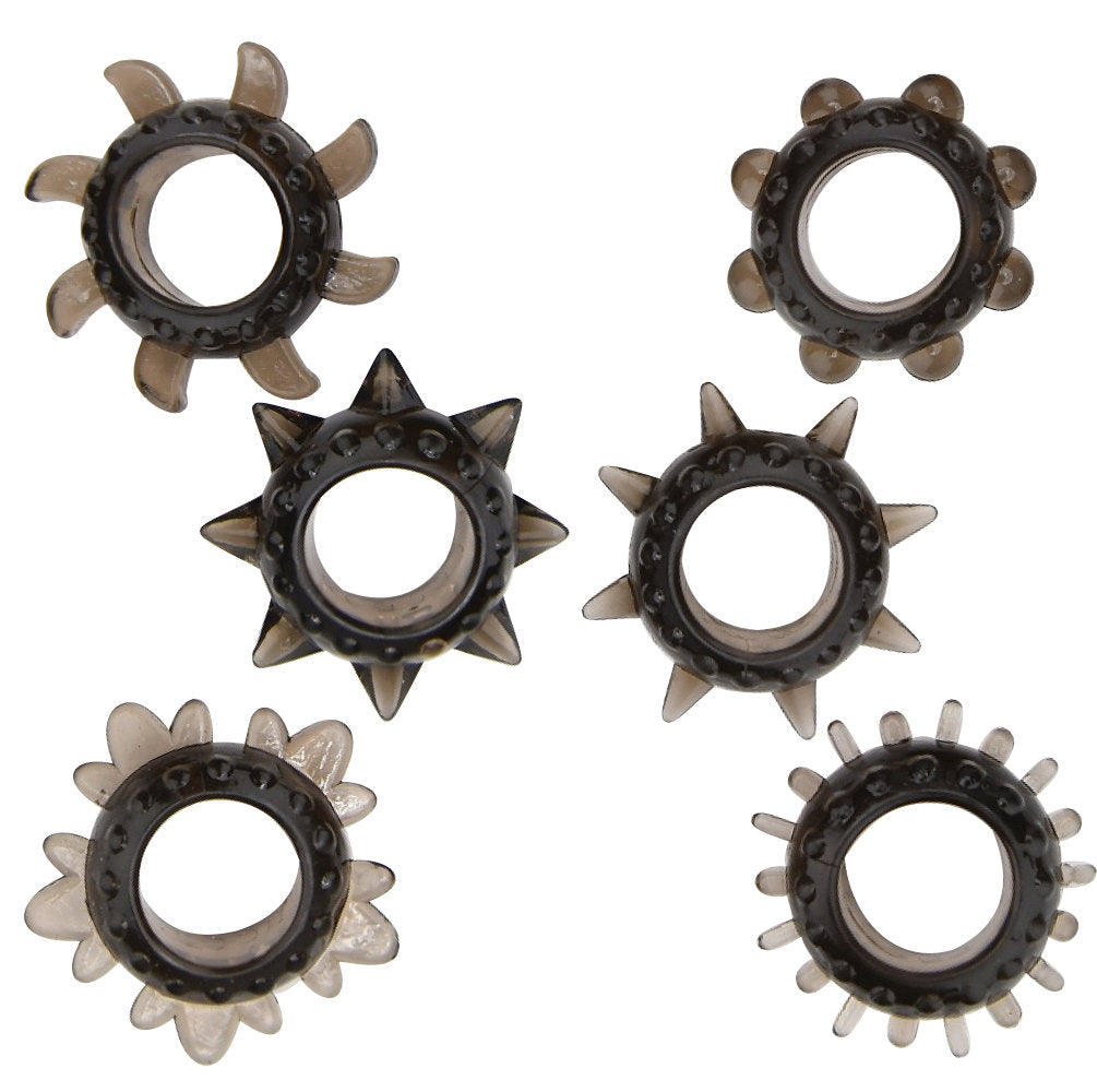 Loving Joy Textured c0ck Ring Set (6 Pack)