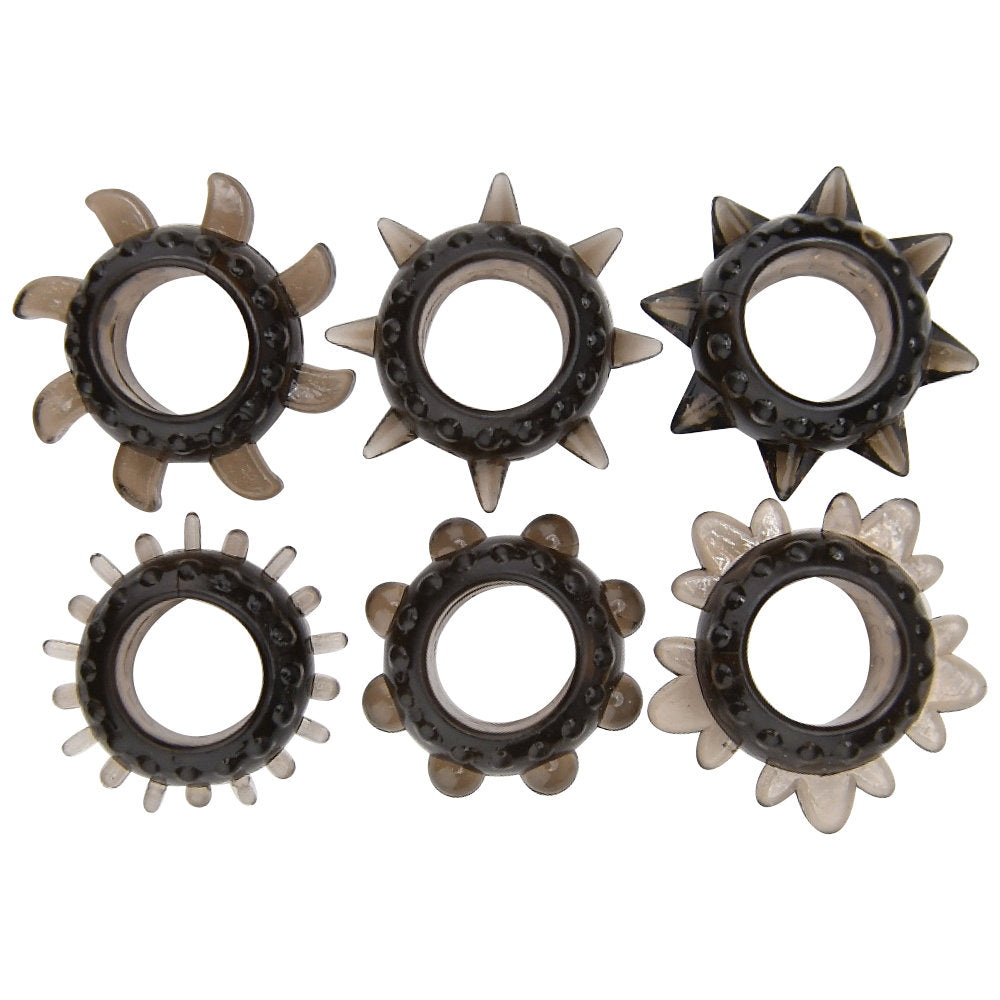 Loving Joy Textured c0ck Ring Set (6 Pack)