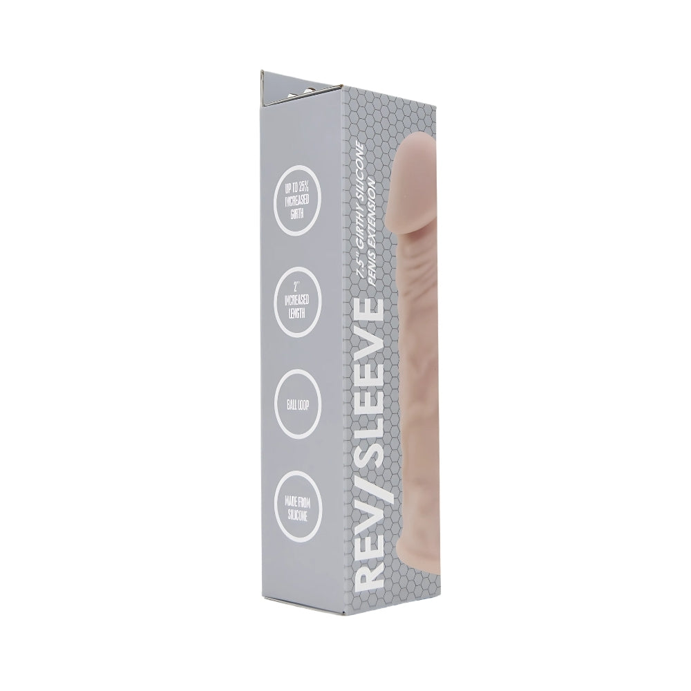 Rev-Sleeves 7.5 Inch Girthy Realistic Silicone pen1s Extension Sleeve