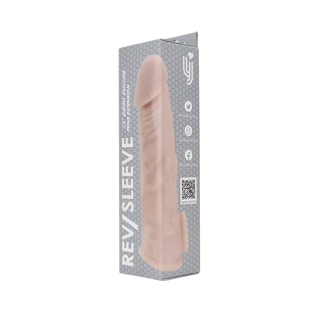 Rev-Sleeves 7.5 Inch Girthy Realistic Silicone pen1s Extension Sleeve