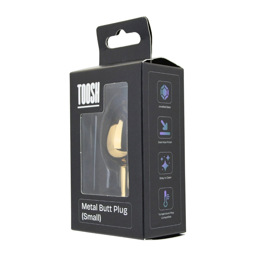 Toosh Gold Metal Butt Plug Small Red Stone