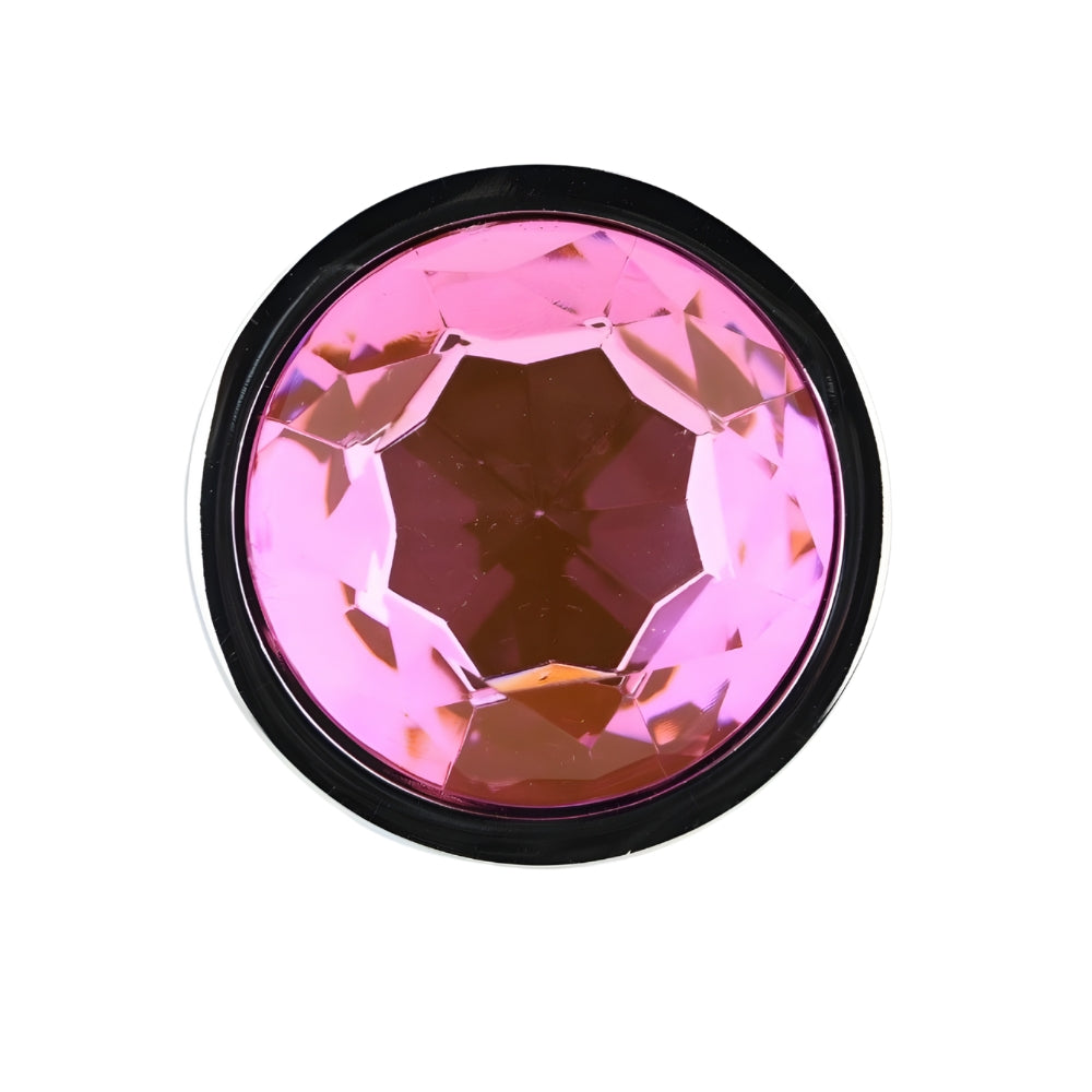 Toosh Silver Metal Butt Plug Large Pink Stone