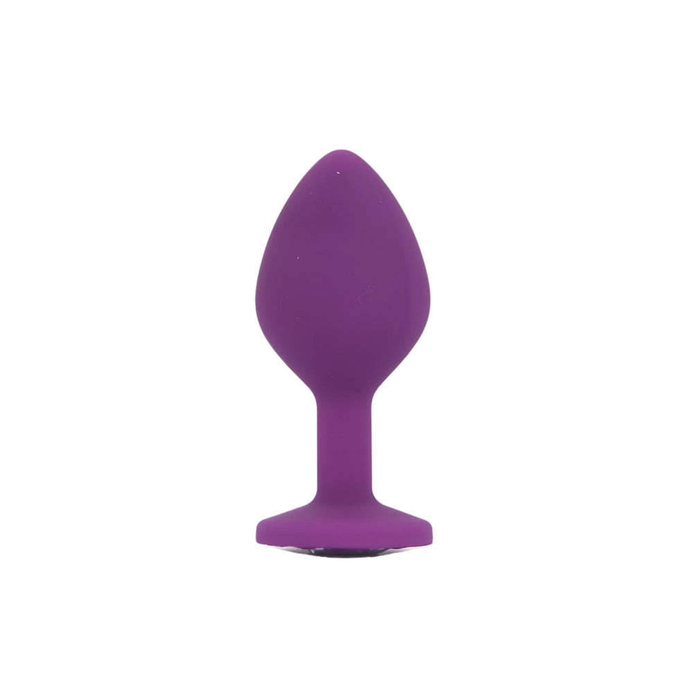 Toosh Silicone Butt Plug Purple Set of 3 Clear Stone