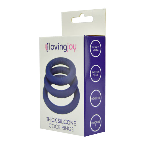 Loving Joy Thick Silicone c0ck Rings 3 Pack