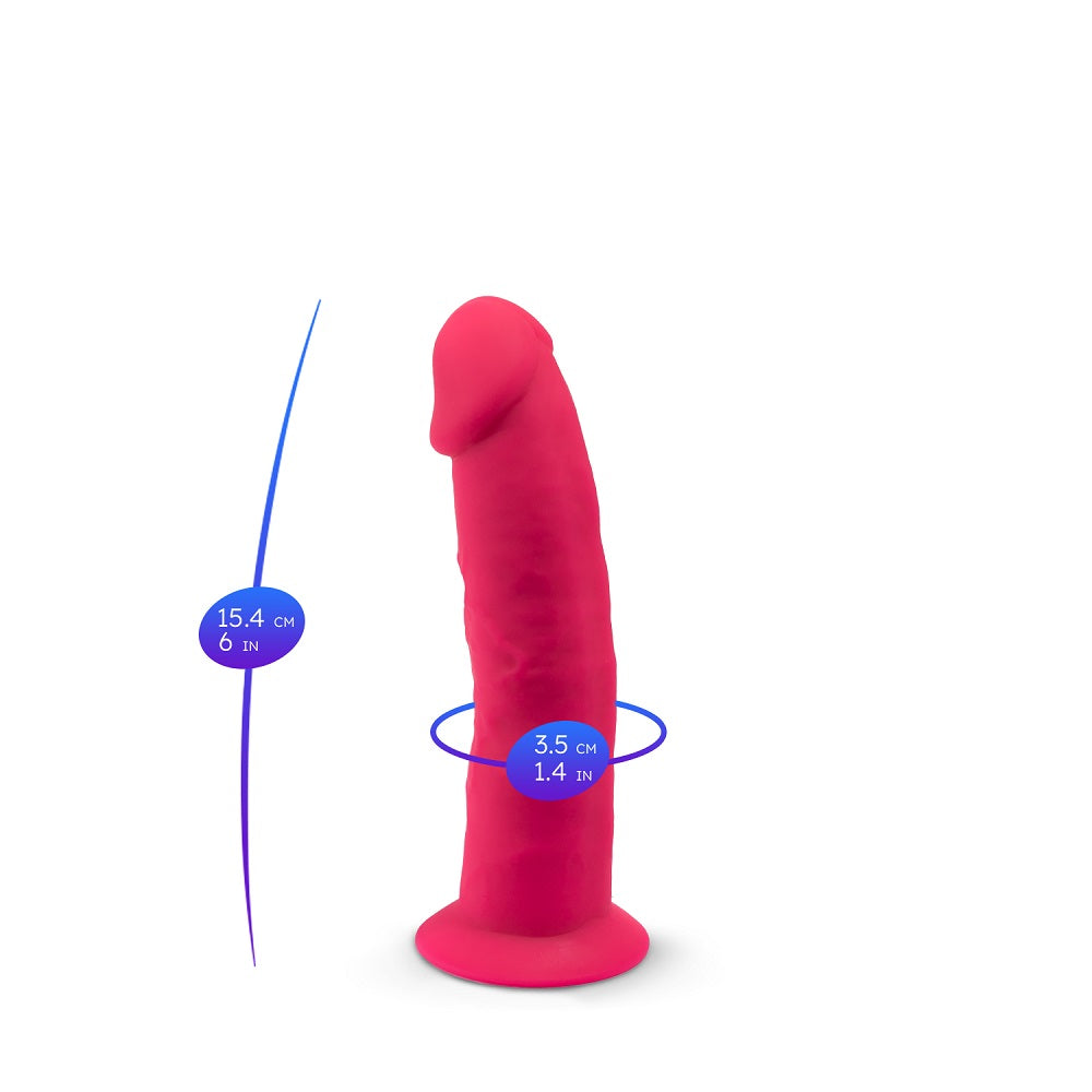 SilexD 6 inch Realistic Silicone Dual Density d1ldo with Suction Cup Pink