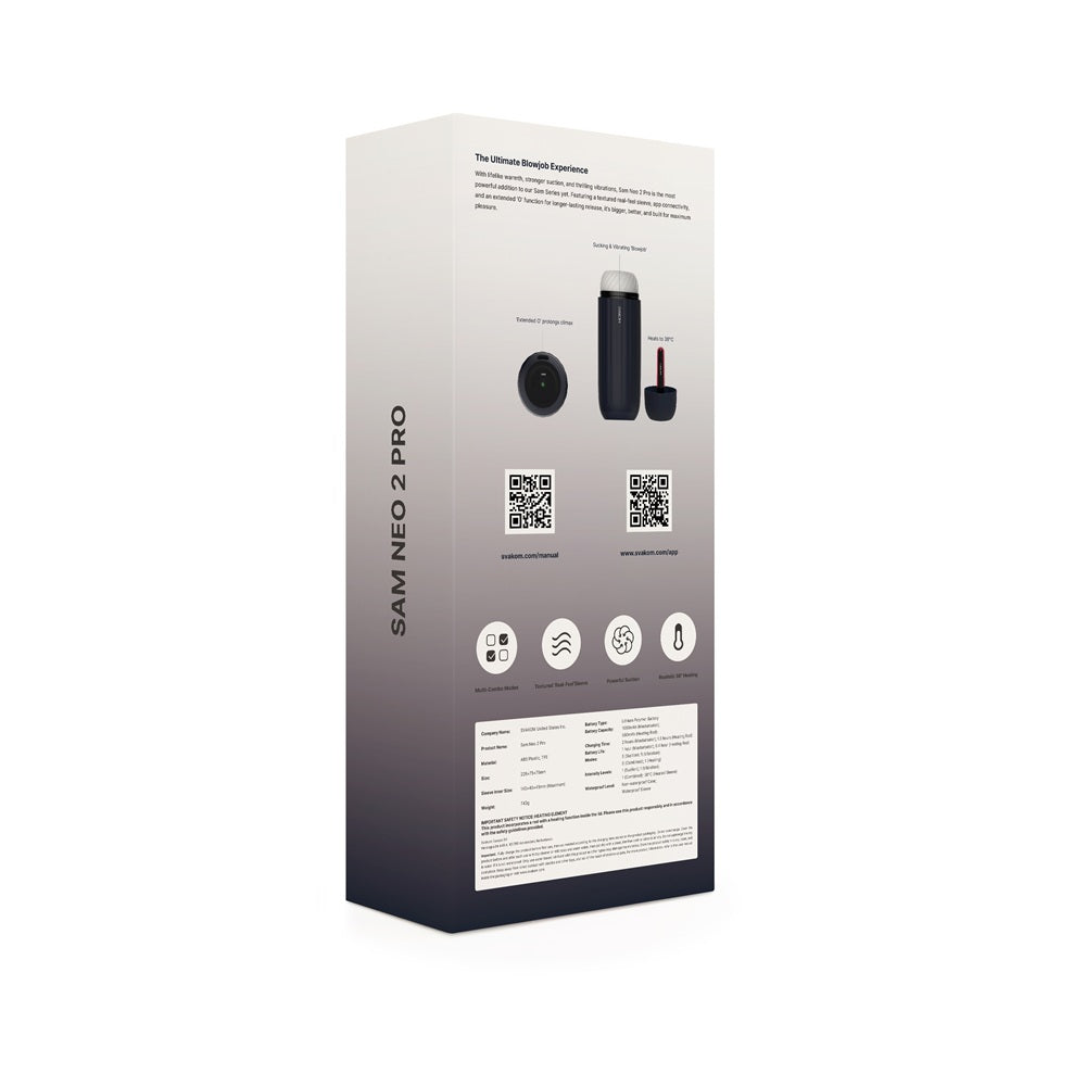 Svakom Sam Neo 2 Pro Interactive Heating Sucking and Vibrating Masturbator