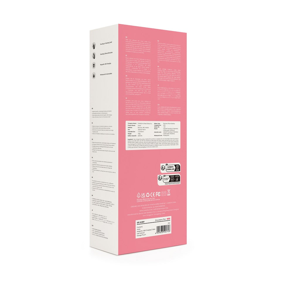 Svakom Avery Thrusting Vibrator with c1itoral Stimulator Pink