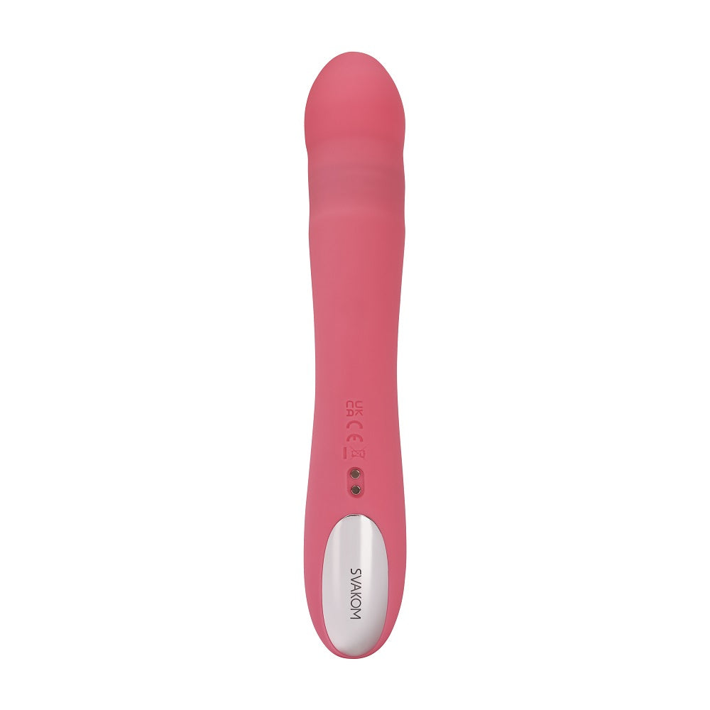 Svakom Avery Thrusting Vibrator with c1itoral Stimulator Pink