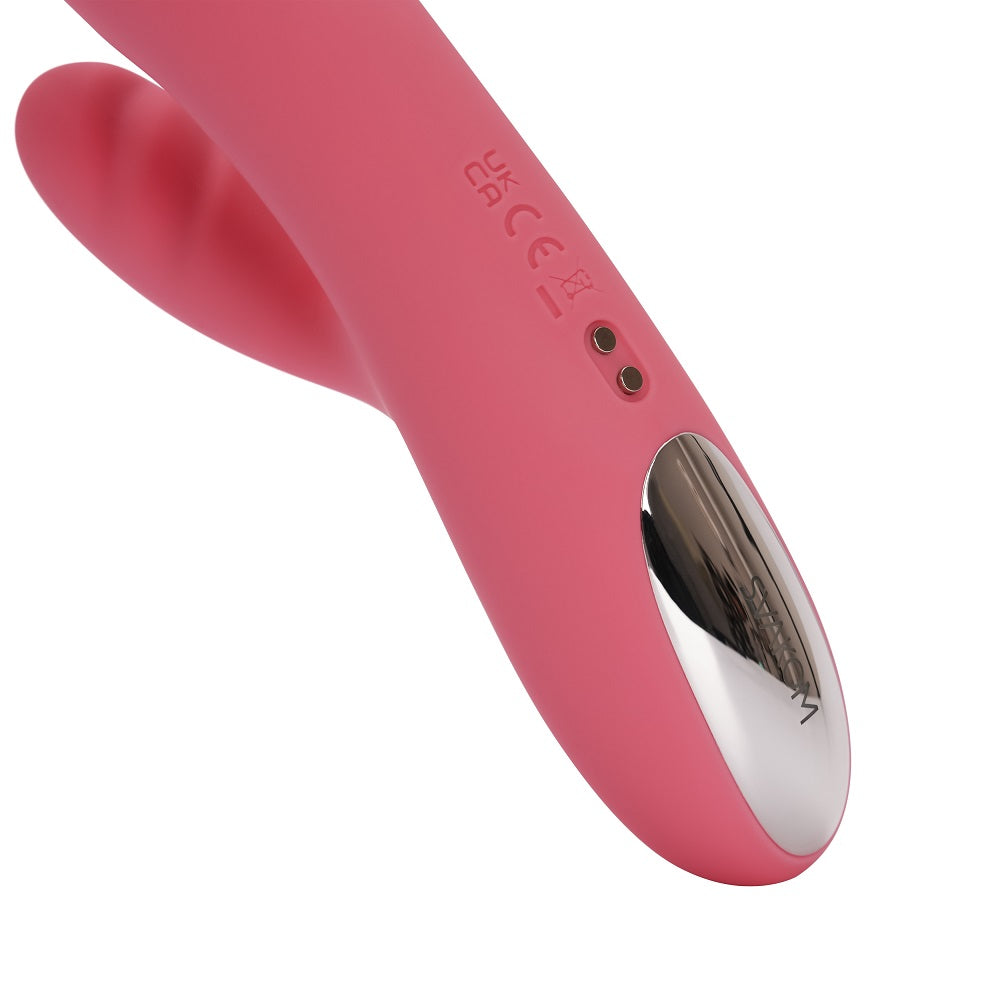 Svakom Avery Thrusting Vibrator with c1itoral Stimulator Pink