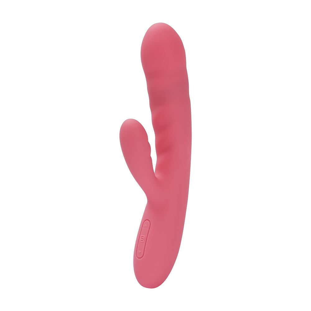 Svakom Avery Thrusting Vibrator with c1itoral Stimulator Pink