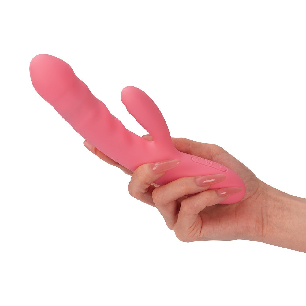 Svakom Avery Thrusting Vibrator with c1itoral Stimulator Pink