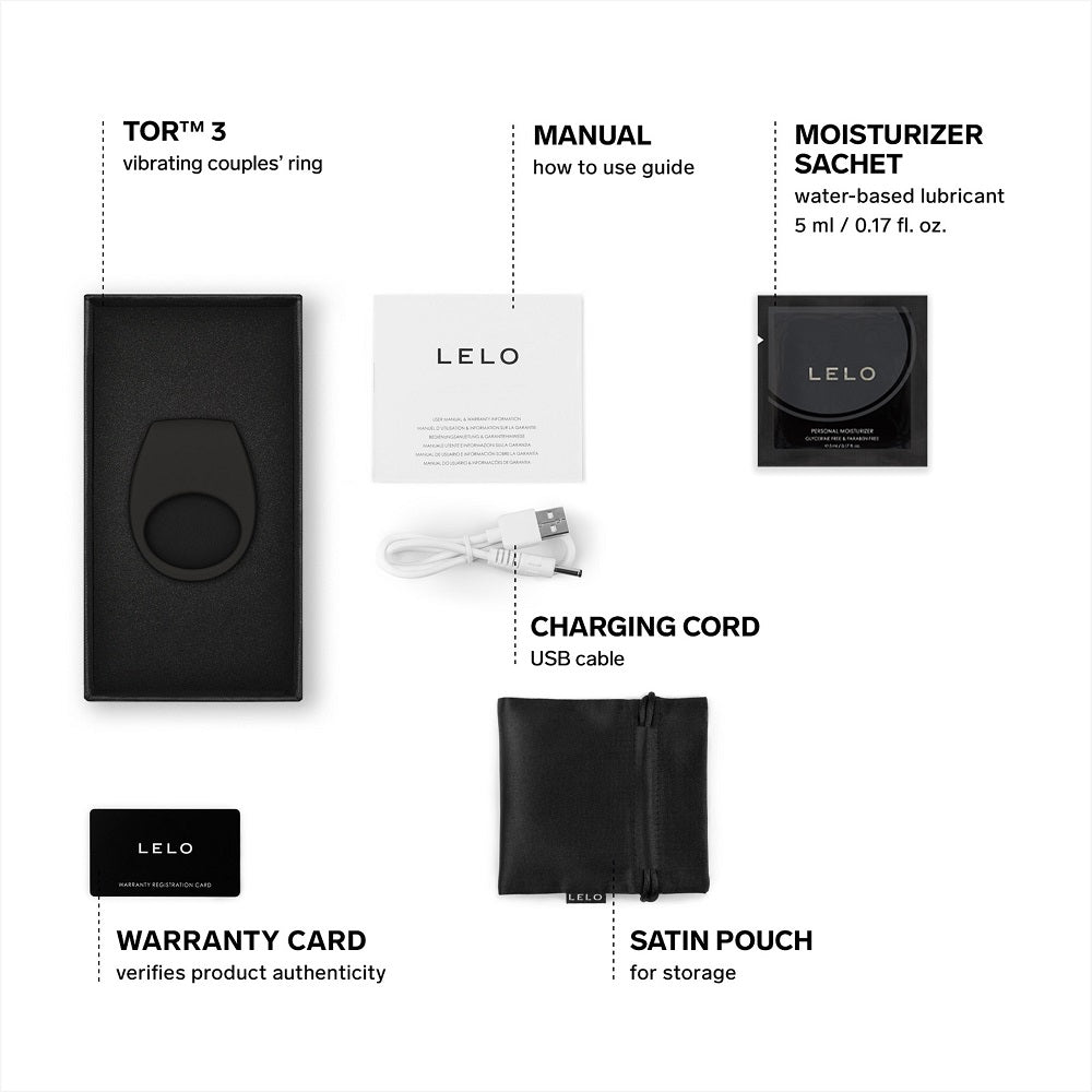 LELO Tor 3 App Controlled c0ck Ring Black